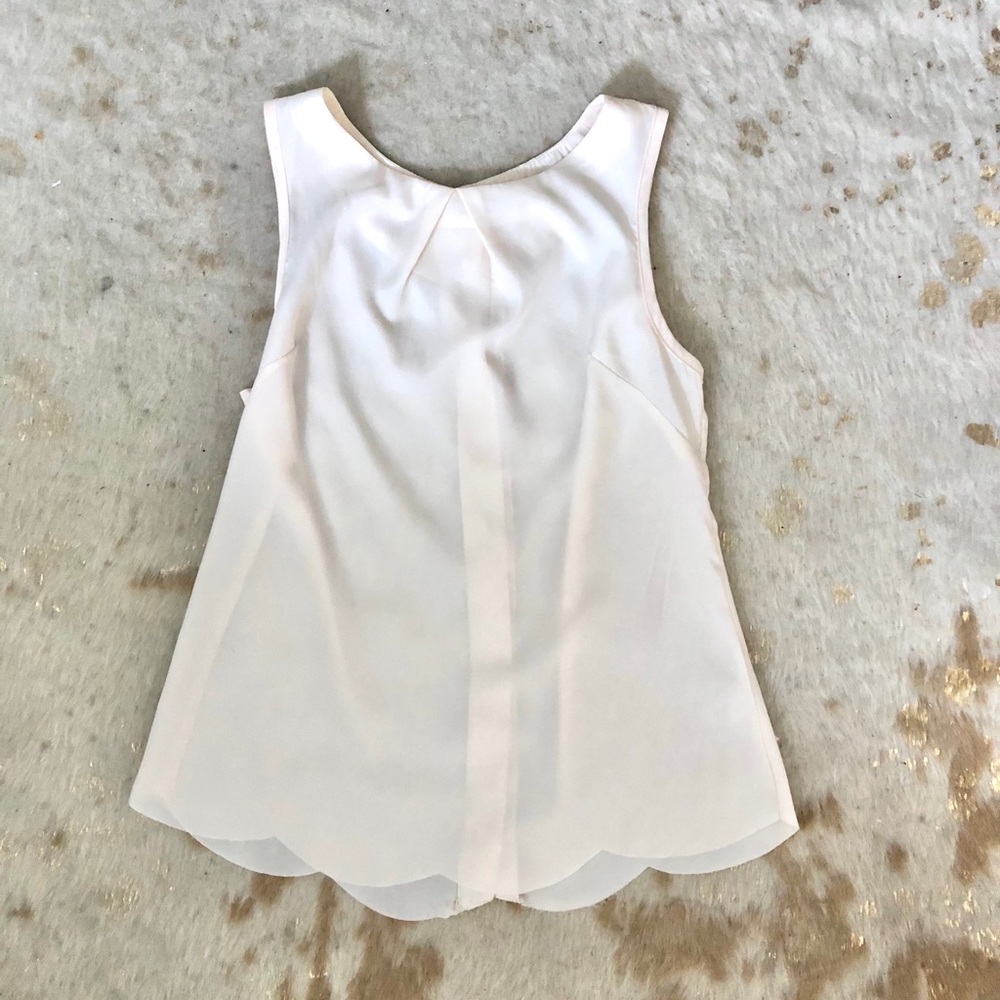 White Sleeveless Blouse with Gold Accents